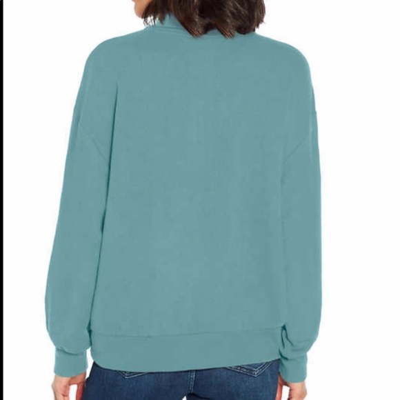 Three Dots Ladies' Quarter Zip Pullover, Nile Blue - Picture 3 of 4